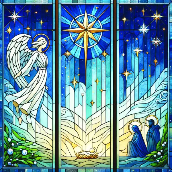 Christmas Cards - Stained Glass Nativity